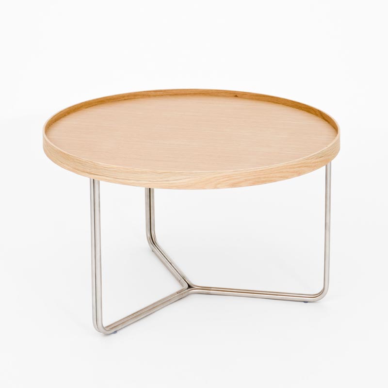 DT66 round coffee table - Oak - des. Lincoln Rivers for Wireworks