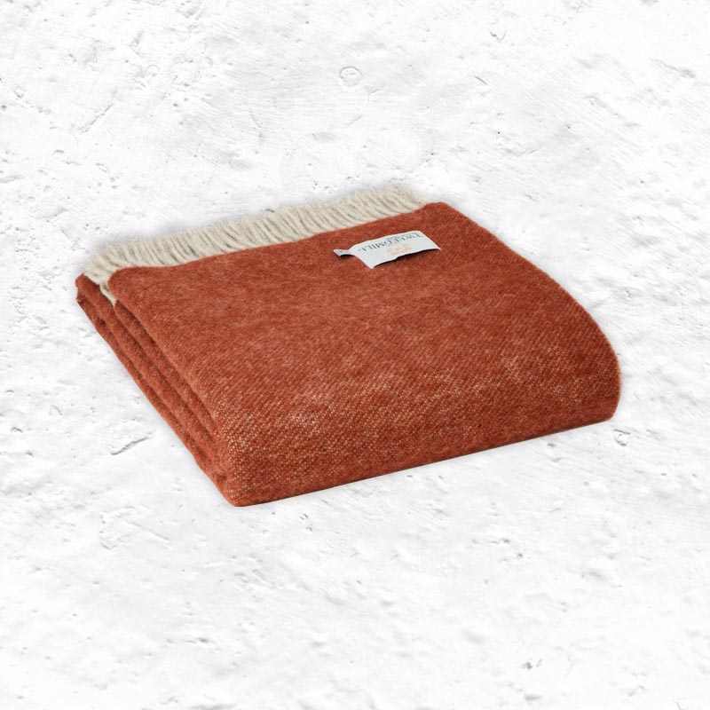 Dartmoor Pure New Wool Throw in "Ketchup", by Tweedmill