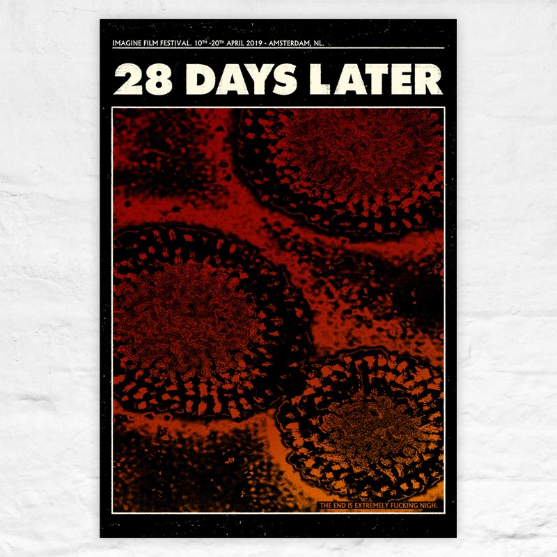 28 Days Later poster by Tommy Davidson-Hawley - signed, hand pulled 2 colour screenprint