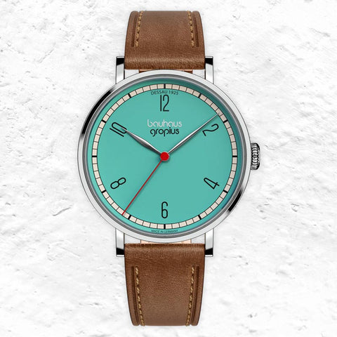 New Bauhaus - Dessau 1925, Turquoise, by Walter Gropius Watches