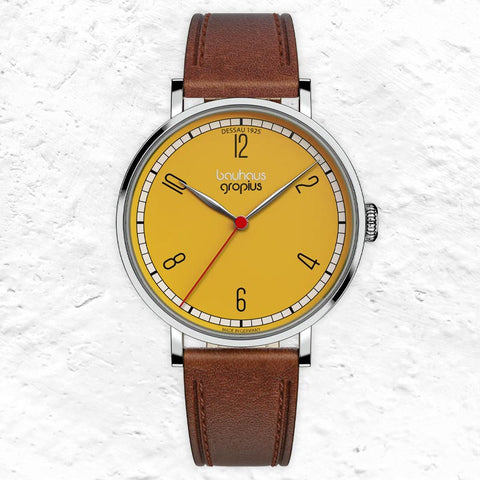 New Bauhaus - Dessau 1925, Yellow, by Walter Gropius Watches