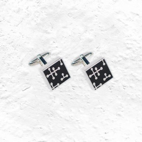 Dots Black Cufflinks, design by Charles & Ray Eames produced by ACME