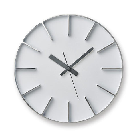 Lemnos Edge Wall Clock - White - 29cm - des. Shin and Tomoko Azumi