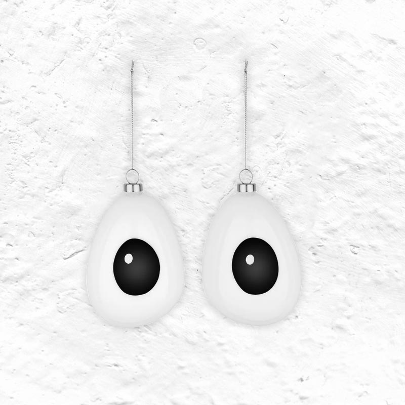 Holly Treebies - Set of 2 Hand-Painted Baubles - des. PlayLab for Alessi