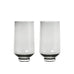 FLOW Set of 2 Drinking Glasses - 14cm, 400 ml - Smoke - des. Theresa Rand for blomus