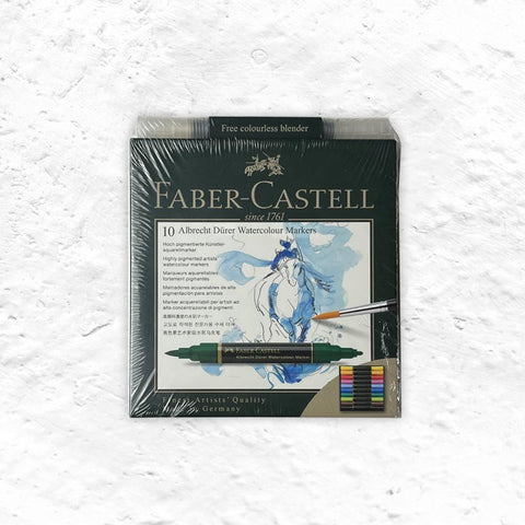 Faber-Castell Albrecht Durer Watercolour Markers - set of 10 + free colourless blender