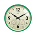 Factory Outdoor Wall Clock - Green - Weather-Ready Station with Hygrometer and Temperature, by Cloudnola