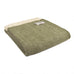 Fishbone Wool Throw - Olive - by Tweedmill