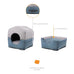 "Chalet" Foldaway Dog and Cat House / Bed - Aquamarine / Grey - by United Pets Sand