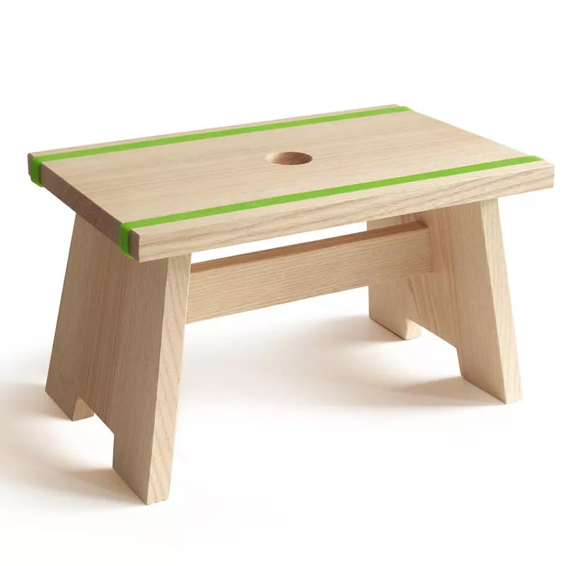 Little Stool Footstool - Green - by Side by Side