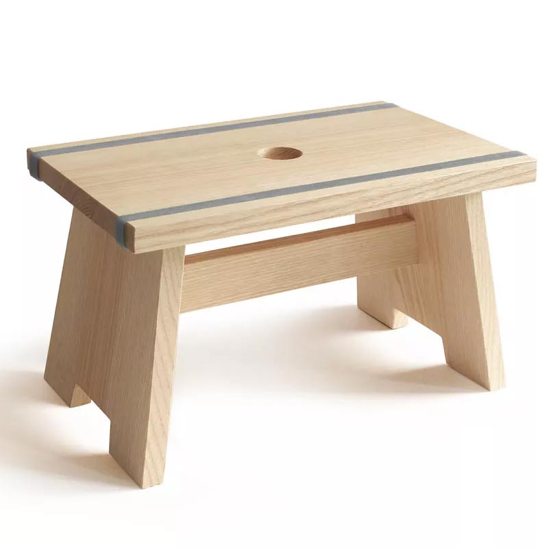 Little Stool Footstool - Blue Grey - by Side by Side