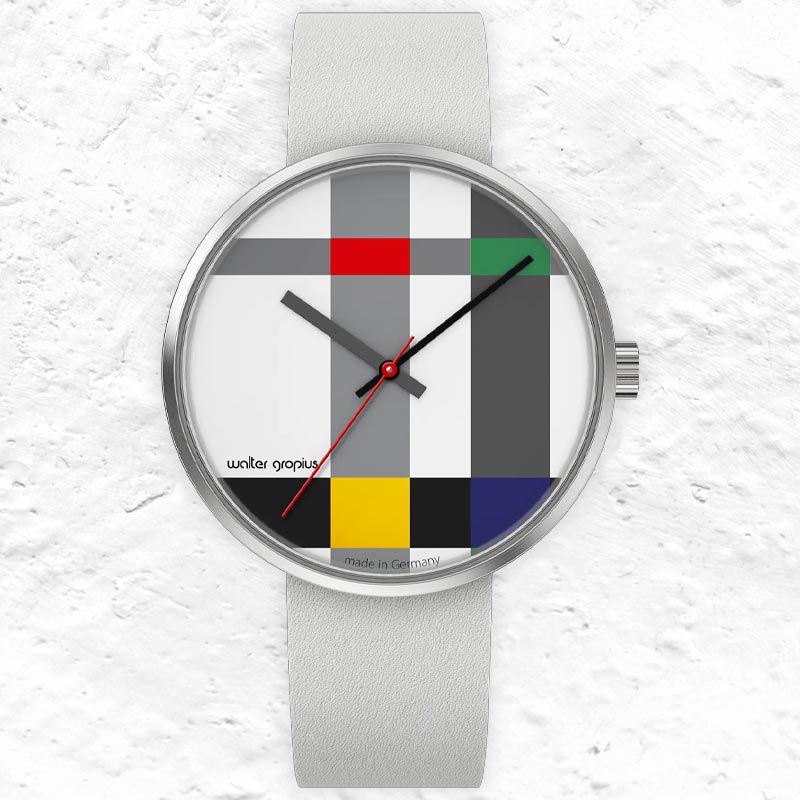 Forum Watch - Crossing Mondrian - White Leather Strap -  Sapphire Crystal - by Walter Gropius