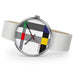 Forum Watch - Crossing Mondrian - White Leather Strap -  Sapphire Crystal - by Walter Gropius