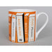 Gallery Mug - Books Orange - Bone China decorated in Stoke-on-Trent by Repeat Repeat