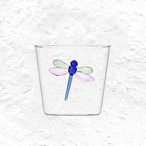 Garden Picnic Dragonfly Tumbler des. Alessandra Baldereschi for Ichendorf Milano