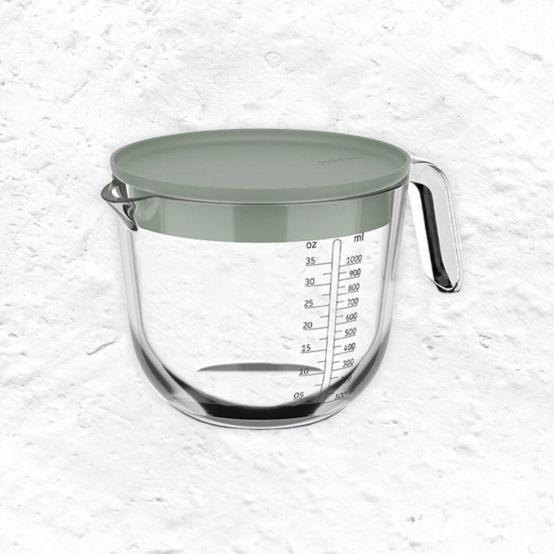 Measuring Jug 'Chef It' - 1000ml Glass with Lid - Nordic Sage - by Mepal