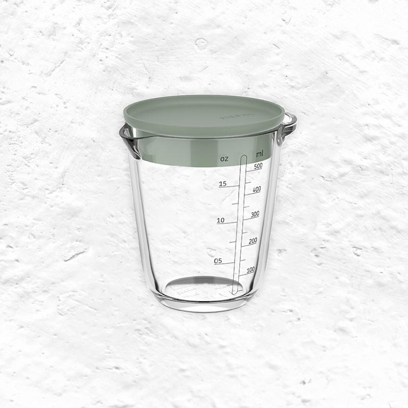 Measuring Jug 'Chef It' - 500ml Glass with Lid - Nordic Sage - by Mepal