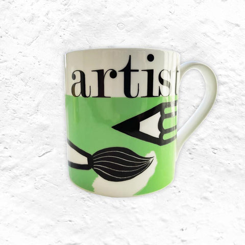 Graphic Mug - Artist Green - Bone China decorated in Stoke-on-Trent by Repeat Repeat