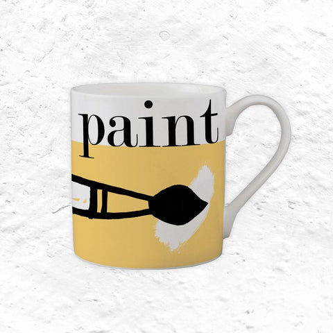 Graphic Mug - Paint Yellow - Bone China decorated in Stoke-on-Trent by Repeat Repeat