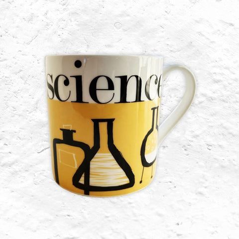 Graphic Mug - Science Yellow - Bone China decorated in Stoke-on-Trent by Repeat Repeat