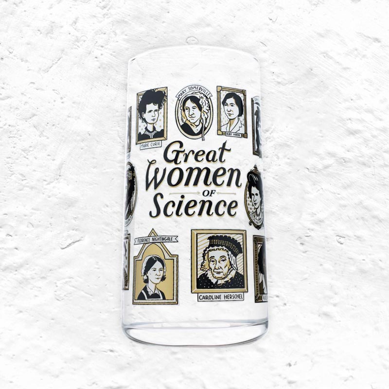 Great women of Science - Tumbler Drinking Glass by Cognitive Surplus