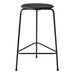 High Dot™ Counter Stool - Intense Black Leather / Black Powdercoated base - des. Arne Jacobsen (1970s), made by Fritz Hansen