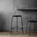 High Dot™ Counter Stool - Intense Black Leather / Black Powdercoated base - des. Arne Jacobsen (1970s), made by Fritz Hansen