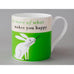 Happiness Mug - Rabbit Green - Bone China decorated in Stoke-on-Trent by Repeat Repeat