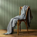 Pure New Wool Throw - Herringbone Powder Blue & Charcoal - by Tweedmill