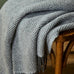 Pure New Wool Throw - Herringbone Powder Blue & Charcoal - by Tweedmill
