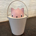 "Crick" Cat Dry Food Container with Scoop - Pink / Dove grey