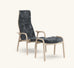 Lamino Chair and FREE FOOTSTOOL! - White Pigmented Oak Finish - des. Yngve Ekström 1956, made by Swedese