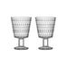 Set of 2 Kastehelmi Universal Glasses with Stem - 26 cl, Clear - des. Oiva Toikka, 1964, made by Iittala