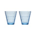 Set of 2 Kastehelmi tumblers - 30cl, aqua - des. Oiva Toikka, 1964, made by Iittala