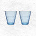 Set of 2 Kastehelmi tumblers - 30cl, aqua - des. Oiva Toikka, 1964, made by Iittala