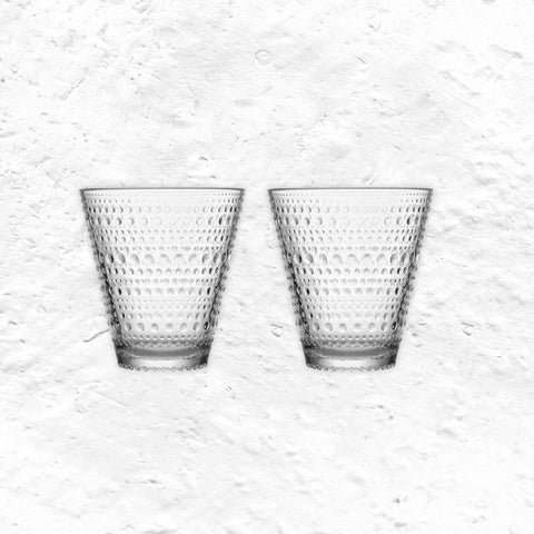 Set of 2 Kastehelmi Tumblers - 30cl, clear - des. Oiva Toikka, 1964, made by Iittala