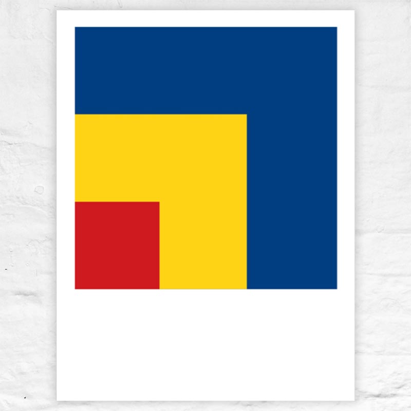 Red, yellow, blue poster by Ellsworth Kelly