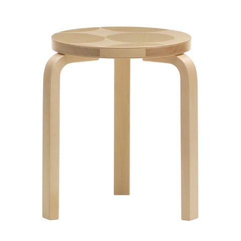 Stool 60 - Kivet - des. Alvar Aalto 1933, Pattern des. Maija Isola 1956, made by Artek + Marimekko