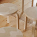 Stool 60 - Kivet - des. Alvar Aalto 1933, Pattern des. Maija Isola 1956, made by Artek + Marimekko
