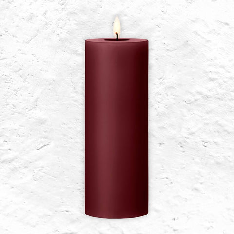 LED Pillar candle - Deep Wine, 20 cm - by ester & erik