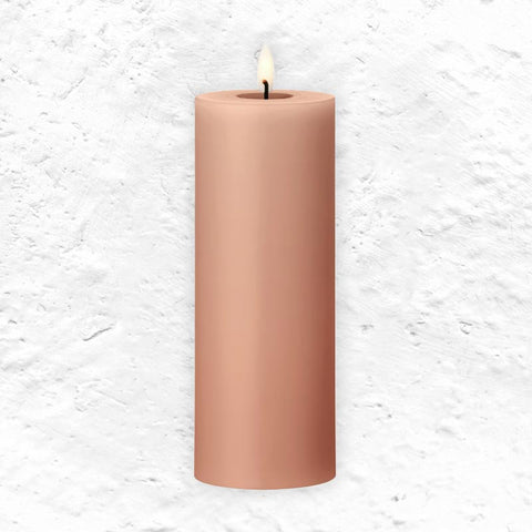 LED Pillar candle - Rosy Caramel, 20cm - by ester & erik