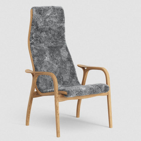 Lamino Chair & Ottoman - Oak / Scandinavian Grey - des. Yngve Ekström (1956), made by Swedese