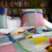 Lloyd 100% Merino Lambswool  Block Throw - Mint / Pink - by Wallace Sewell