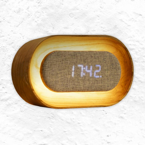 Lumos Clock - Oval - White Ash - by Gingko