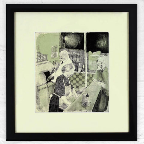 Fish & Chip Shop (1954) Mini-Frame by David Hockney