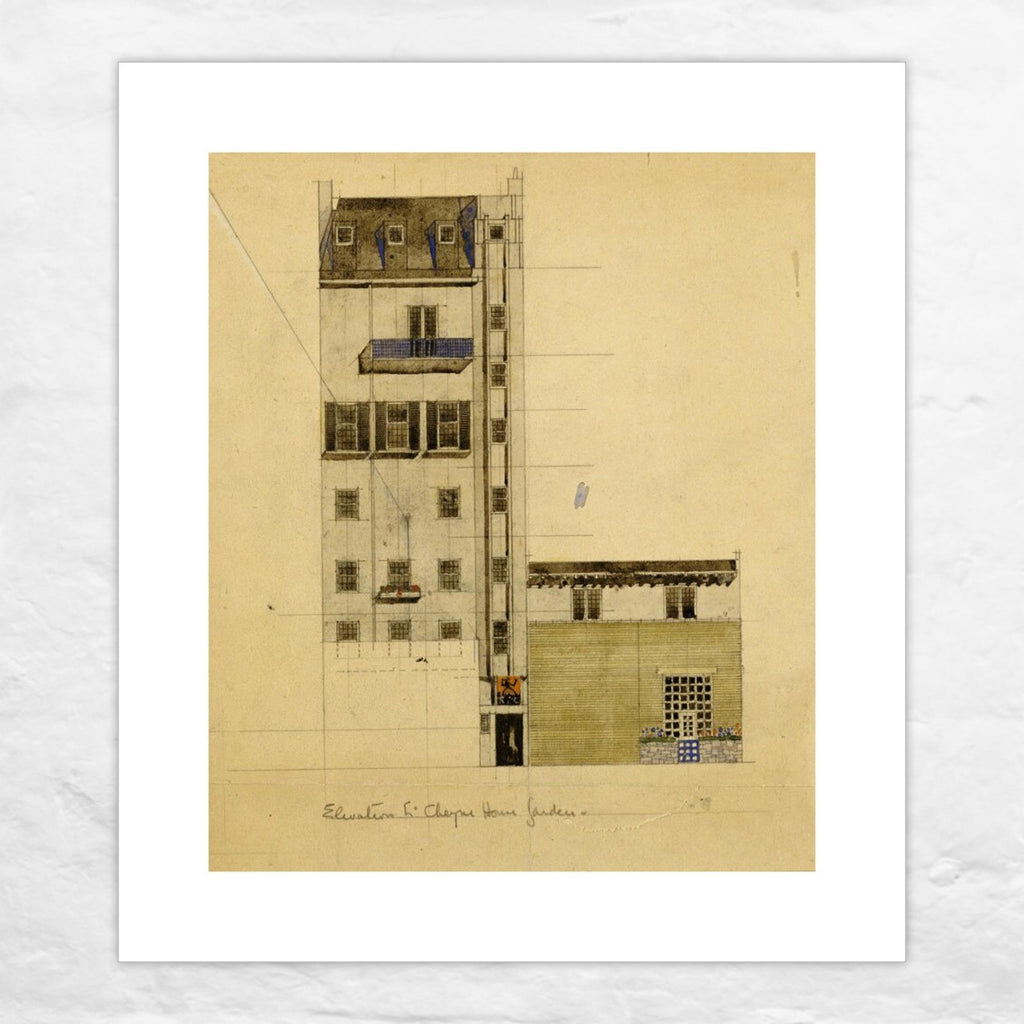 London: Elevation of Proposed Studio in Glebe Place and Upper Cheyne Walk, 1920 poster by Charles Rennie Mackintosh