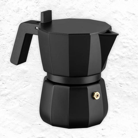 Moka Espresso Coffeemaker in Black - 6 cup - des. David Chipperfield (made by Alessi)