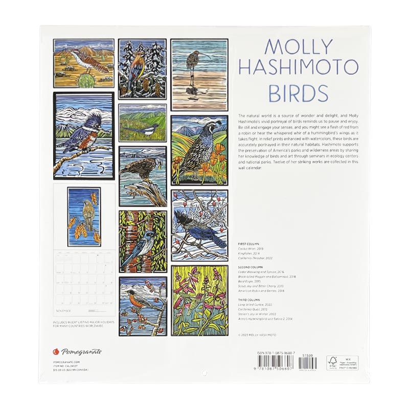 Molly Hashimoto Birds 2024 Wall Calendar Salts Mill Shop