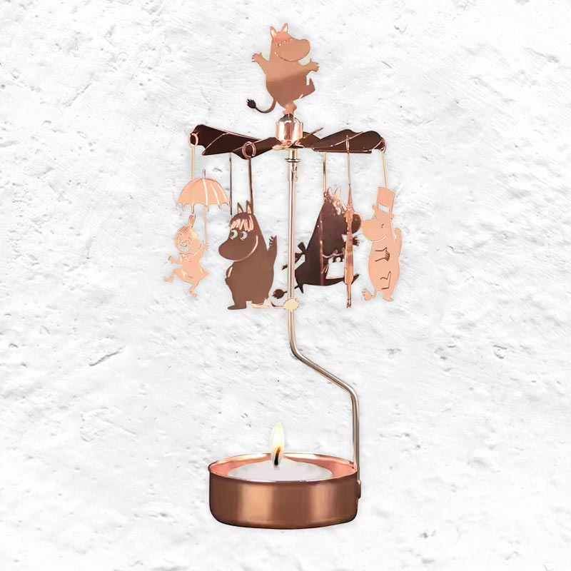 Moomin Family Copper Tealight Spinner, by Pluto Design