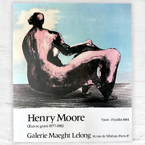 Oeuvre Grave 1977-82 poster by Henry Moore (Galerie Lelong, Paris, 1984)